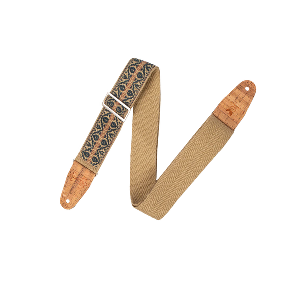 Levy’s MH8P-007 Hemp Guitar Strap - Berry And Taupe