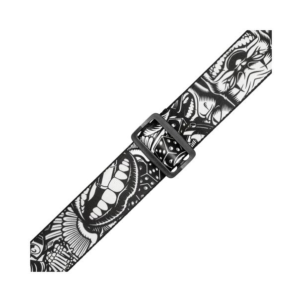 Levy's 2" Tattoo Series Poly Guitar Strap - Black & White Clowns