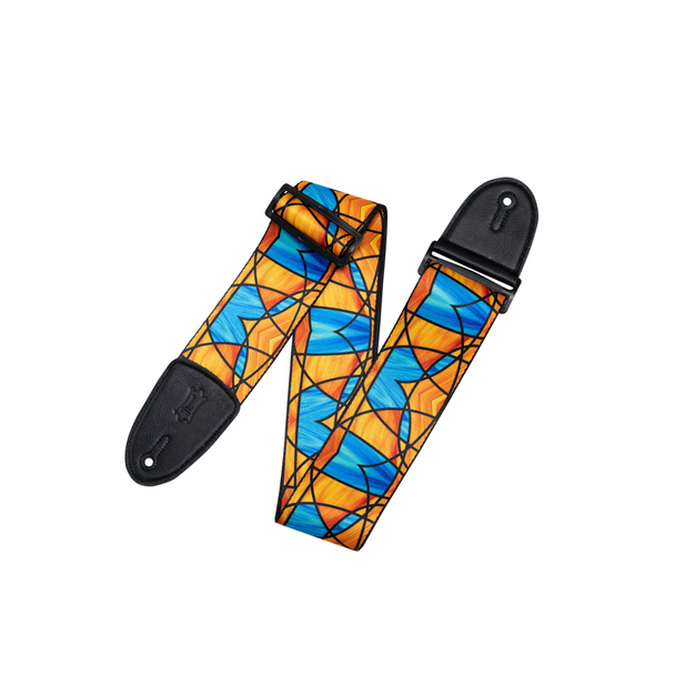 Levy's Stained Glass Guitar Strap-Orange and Blue