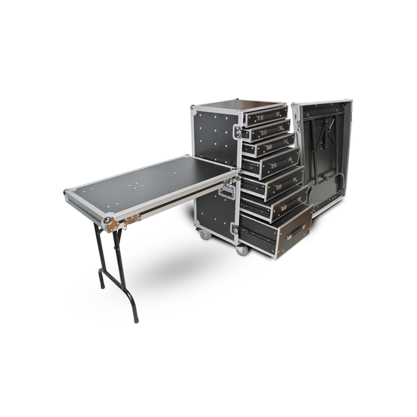 ProX XS-7DTW 7-Drawer ATA Utility Flight Case with Side Table and Casters