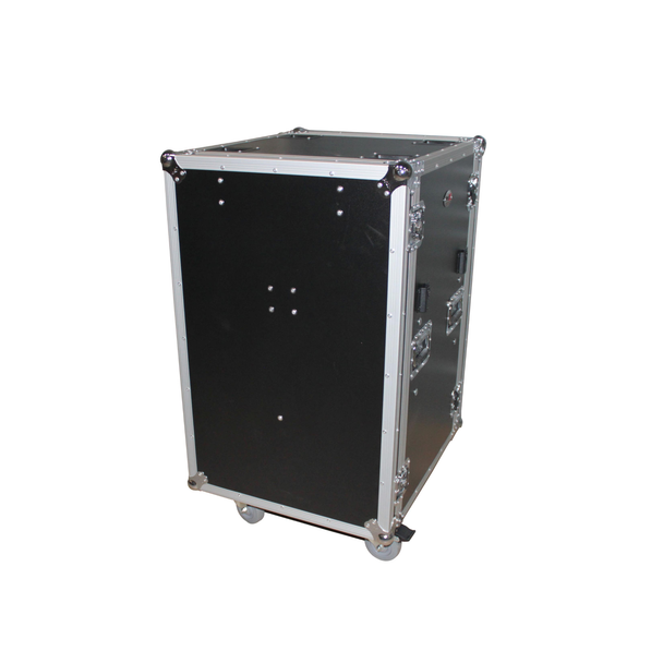 ProX 16U Shockproof Rack Case – 20" Depth w/ Side Tables & Casters