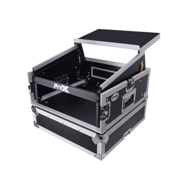ProX T-4MRLT 4U Rack Case with 10U Mixer Top & Laptop Shelf