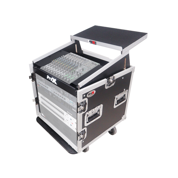 ProX T-10MRLT 10U Rack Case with 10U Mixer Top & Casters