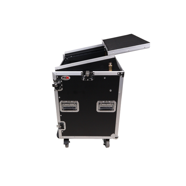 ProX T-14MRLT 14U Rack Case with 10U Mixer Top & Casters