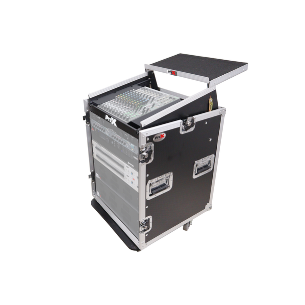 ProX T-14MRLT 14U Rack Case with 10U Mixer Top & Casters
