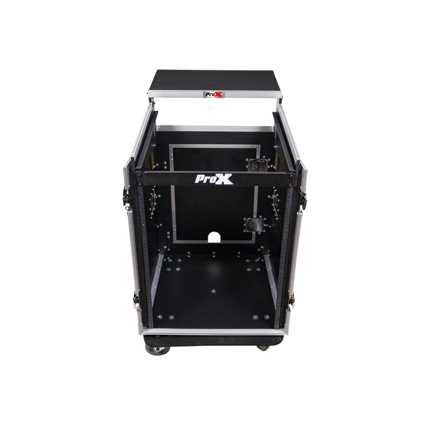 ProX T-14MRLT 14U Rack Case with 10U Mixer Top & Casters