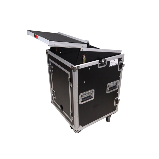 ProX T-14MRLT 14U Rack Case with 10U Mixer Top & Casters