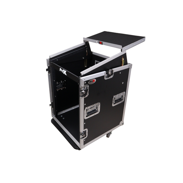 ProX T-14MRLT 14U Rack Case with 10U Mixer Top & Casters
