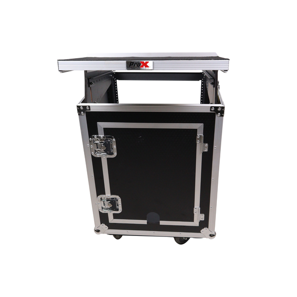 ProX T-14MRLT 14U Rack Case with 10U Mixer Top & Casters
