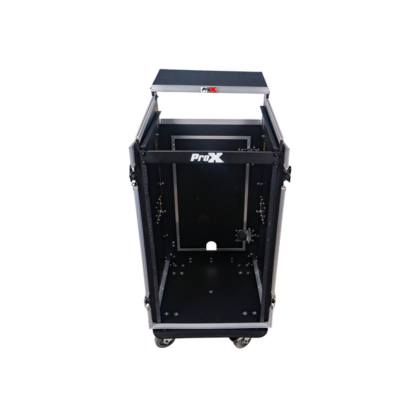 ProX T-18MRLT 18U Rack Case with 10U Mixer Top & Casters