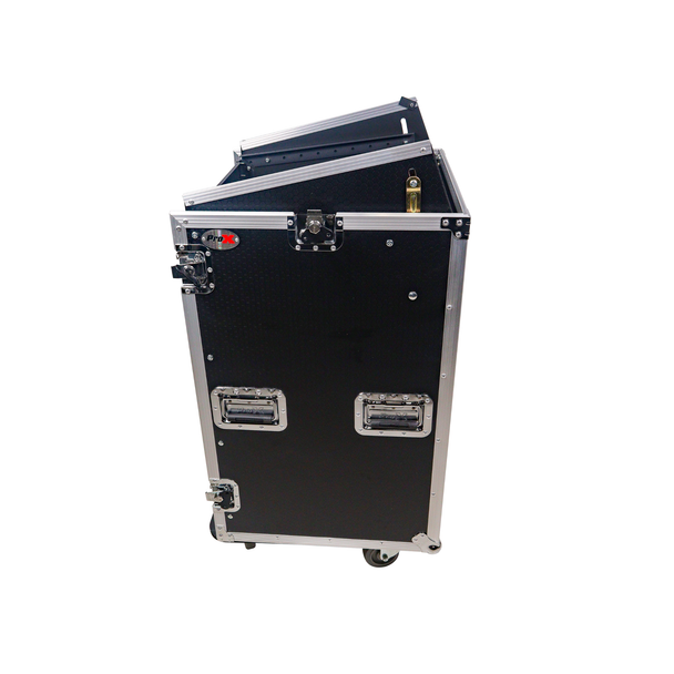 ProX T-18MRLT 18U Rack Case with 10U Mixer Top & Casters