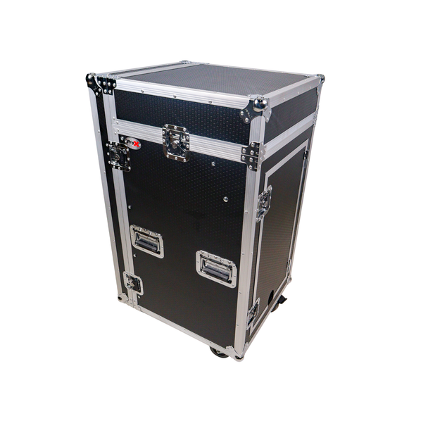 ProX T-18MRLT 18U Rack Case with 10U Mixer Top & Casters