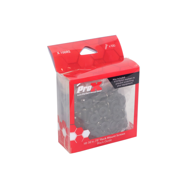 ProX X-100RS 10-32 x 3/4" Rack Screws with Washers (100-Pack)