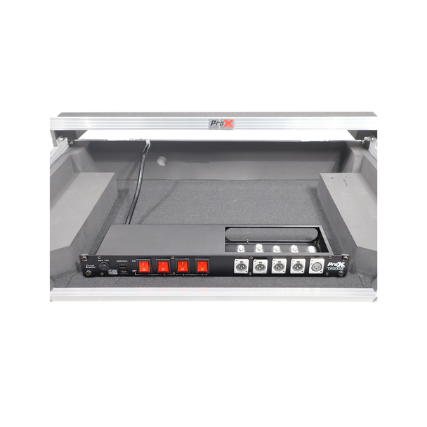 ProX X-PC4XLR-USB 1U 4-Outlet Rack Power Center with USB