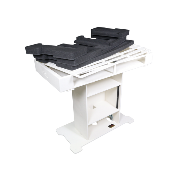 ProX Control Tower™ DJ Podium – White with (2) Flight Cases