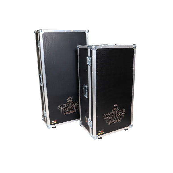 ProX Control Tower™ DJ Podium – White with (2) Flight Cases