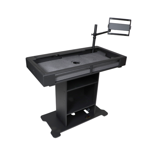 ProX Control Tower™ XL DJ Podium – Black with (2) Flight Cases