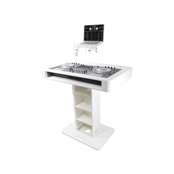 ProX XZF-DJCTWCASE Control Tower™ DJ Podium with Road Cases – White