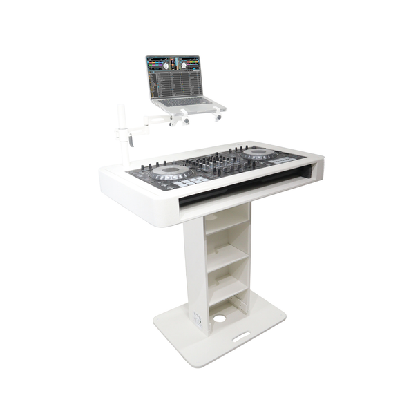 ProX XZF-DJCTWCASE Control Tower™ DJ Podium with Road Cases – White