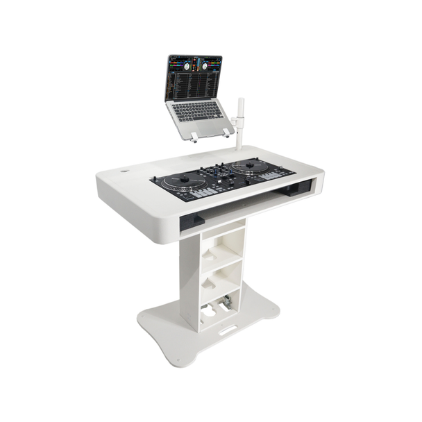 ProX XZF-DJCTWCASE Control Tower™ DJ Podium with Road Cases – White