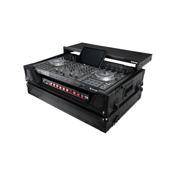 ProX ATA Flight Case for Denon PRIME 4 MK2 with Laptop Shelf & Wheels