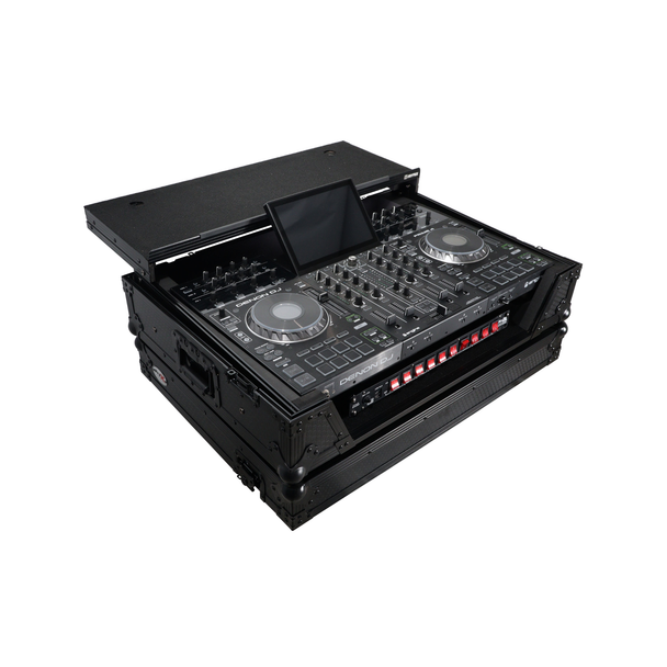 ProX ATA Flight Case for Denon PRIME 4 MK2 with Laptop Shelf & Wheels