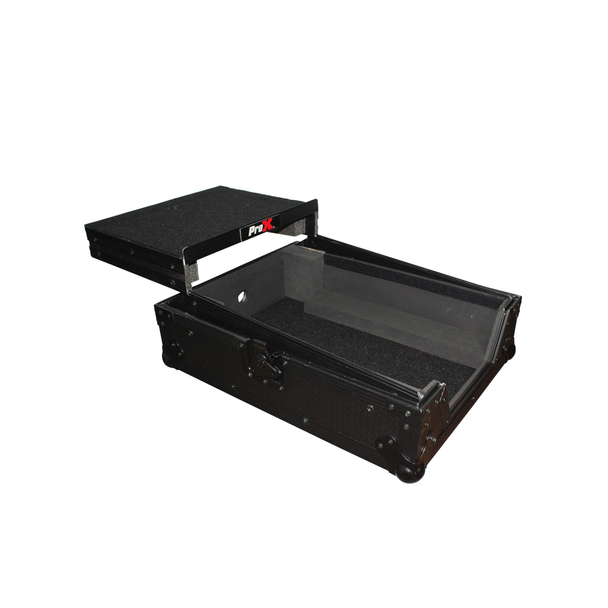 ProX XS-M12LTBL Flight Case with Laptop Shelf for 12" DJ Mixers