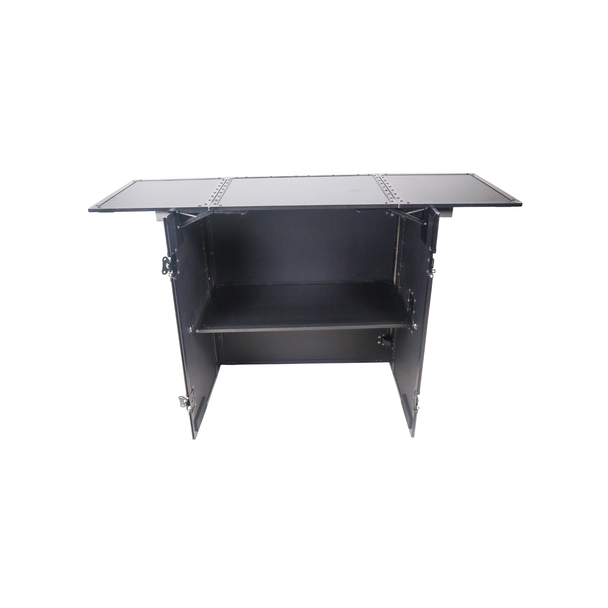 ProX XS-DJSTNBL Transformer Folding DJ Table Workstation with Wheels