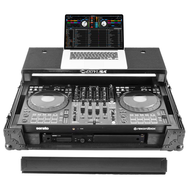 Odyssey DDJ-FLX10 Black Label 1U Flight Case with Wheels & Laptop Platform
