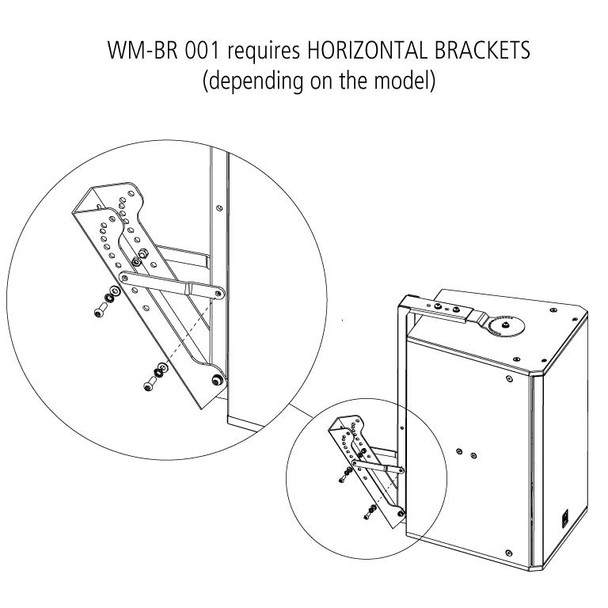 RCF WM-BR 001 Wall Mount Bracket for Compact-C and Compact-M Series 