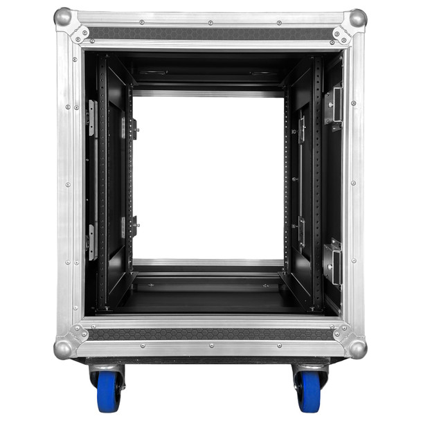  Odyssey Professional Black Industrial Board 12U Slam Rack with Casters