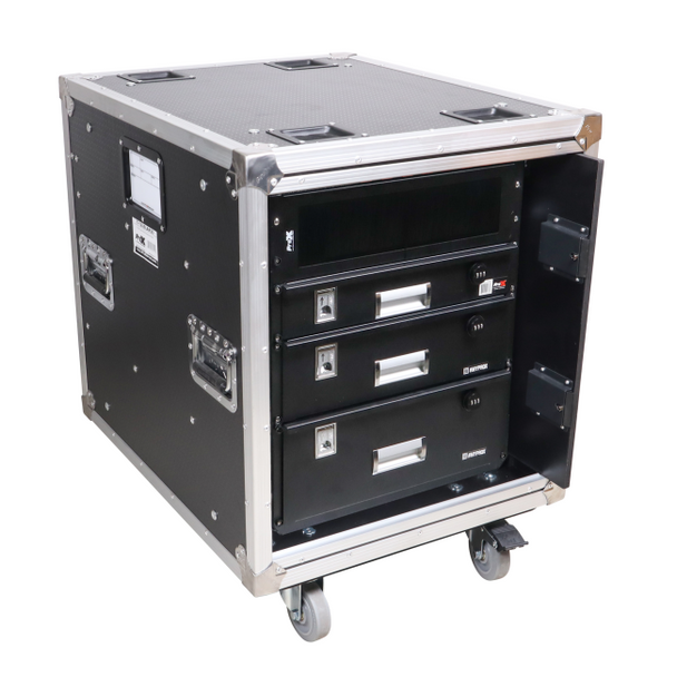 ProX 18U 20" Deep Vertical Rack to Rack Shock Mount Case with 2 Sliding Slam Doors & 4" Caster Wheels