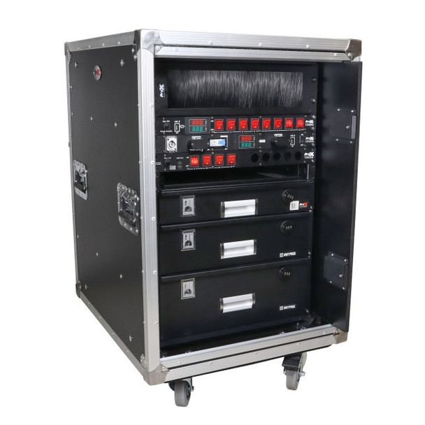 ProX 18U 20" Deep Vertical Rack to Rack Shock Mount Case with 2 Sliding Slam Doors & 4" Caster Wheels