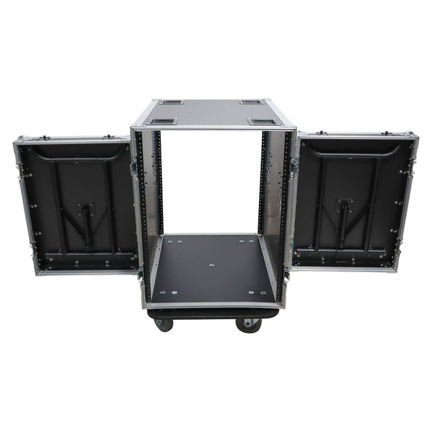 ProX 14U Space Amp Rack Mount ATA Flight Case, 24 Inch Depth W-Casters
