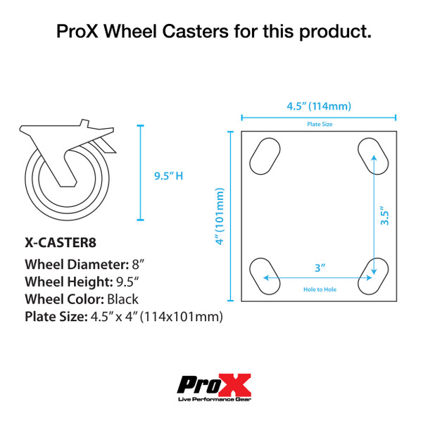 ProX Single 8-inch Industrial Grade Caster Wheel