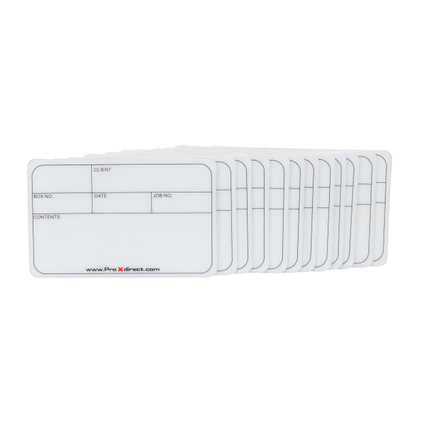 ProX 12 Pack of Medium-Sized Multipurpose Labels for Flight Cases 
