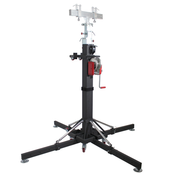 ProX 18 Ft. Lighting Heavy-Duty Crank Truss Stand 500 Lb. Capacity with Outriggers Center Load18'Includes T-Adapter Truss Mount