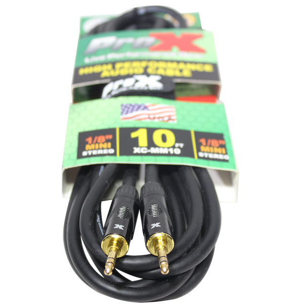 ProX XC-MM10 1/8 Inch TRS Male to Male Audio Cable for Headphones, Mobile Devices, Mixers, and DJ Equipment