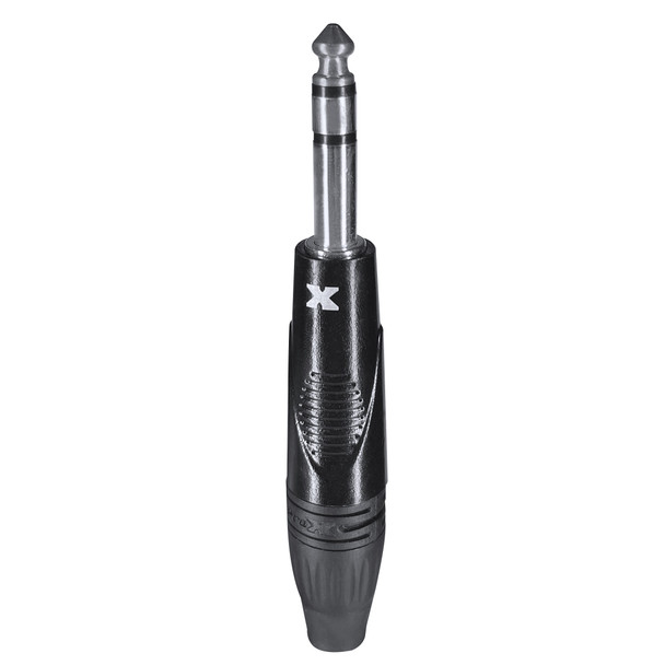 ProX XC-TRSM male stereo instrument connector tip with silver-plated metal construction for reliable audio signal transfer and durable cable performance.