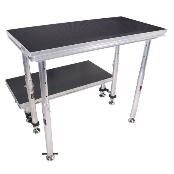 ProX StageQ 2 ft x 4 ft Stage Deck w/ 4 Adjustable 28–48 inch Legs