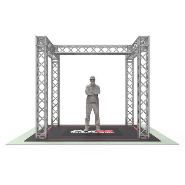 Professional H-shaped trade show display truss system for exhibitor booths, conventions, and event displays