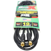 ProX XC-RCA10 10ft RCA Male to Male Audio Cable for DJ Equipment, Home Audio Systems, Amplifiers, Receivers, and Analog Audio Connections