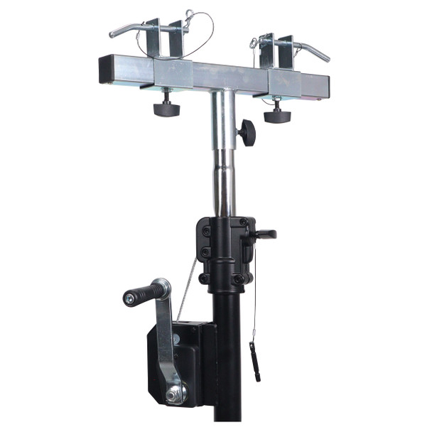 ProX 10-Feet Height Adjustable Portable Crank Lighting Stand System with included 2x T-Bars Triangle Truss for 5 Ft. 10 Ft. 15 Ft. Width