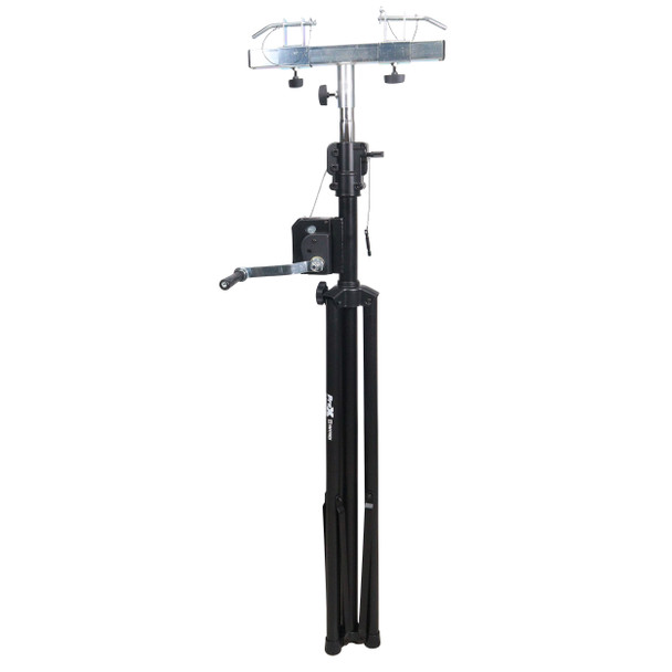 ProX 10-Feet Height Adjustable Portable Crank Lighting Stand System with included 2x T-Bars Triangle Truss for 5 Ft. 10 Ft. 15 Ft. Width