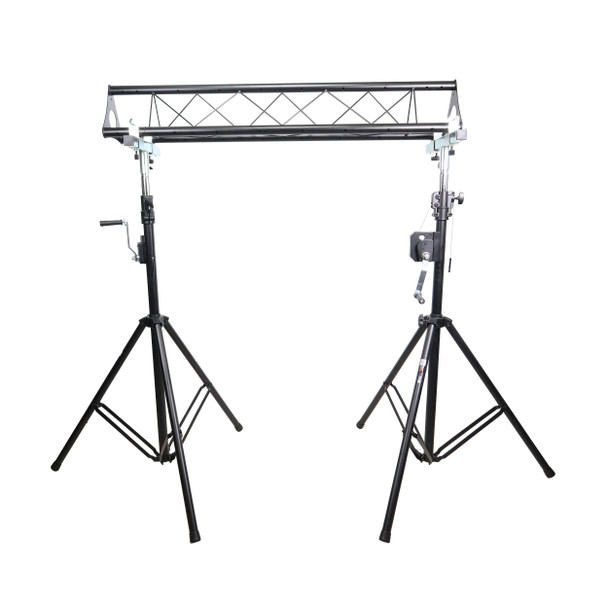 ProX 10-Feet Height Adjustable Portable Crank Lighting Stand System with included 2x T-Bars Triangle Truss for 5 Ft. 10 Ft. 15 Ft. Width