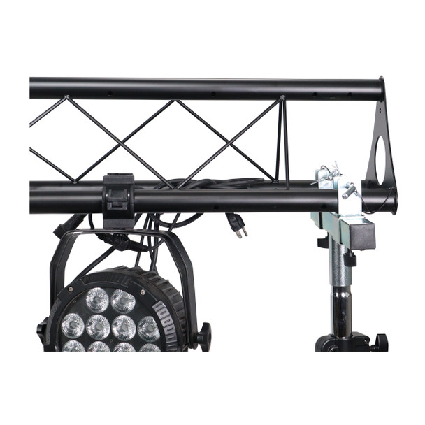 ProX 10-Feet Height Adjustable Portable Crank Lighting Stand System with included 2x T-Bars Triangle Truss for 5 Ft. 10 Ft. 15 Ft. Width