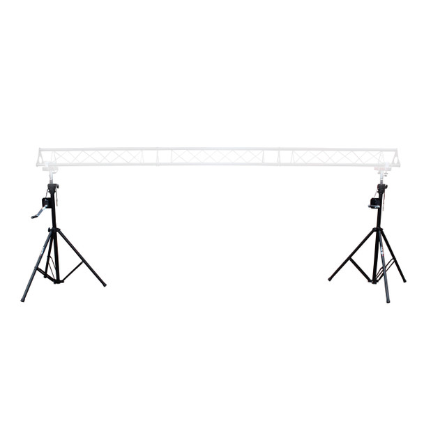 ProX Set of (2) 8.5 Ft. Crank Stands with T-Bars Supports Triangle Truss Segments for Stage and DJ Lighting