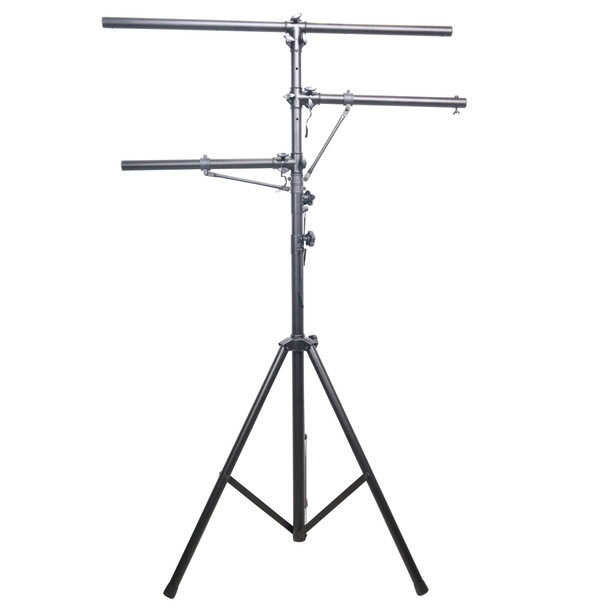 ProX Height Adjustable DJ Lighting Stand with (2) Side Bars " adjusts up to 12 Ft. Height