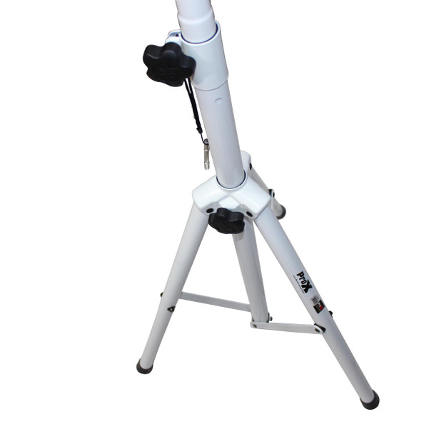 ProX White Heavy-Duty All Metal Speaker Tripod Stand Set of 2, 4-7 Ft. (44"-84") Cloud Series