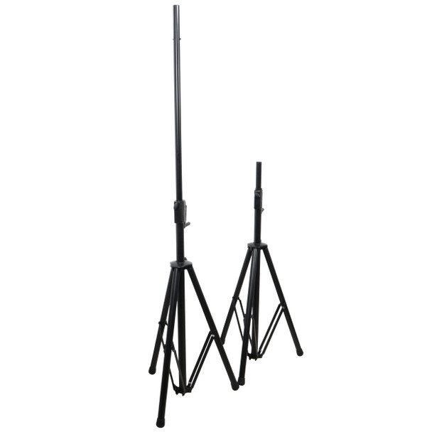 ProX 6 Ft. Twin Pack Professional Telescoping Crank Speaker Stand Set with Carrying Bag Black Finish